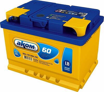 АКОМ LB 6CT-60.0 60 А/ч 590 А (EN), обратная полярность, 242×175×175 мм