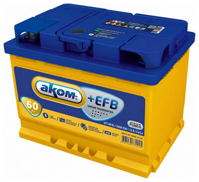 AKOM +EFB 60 А/ч прямая (242x175x190)