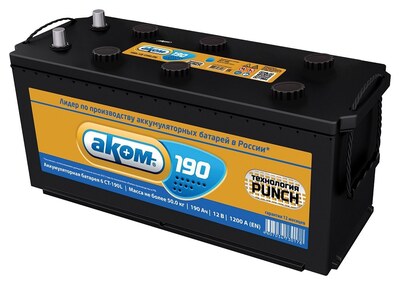 AKOM Standart 190 А/ч обратная (513x223x215)