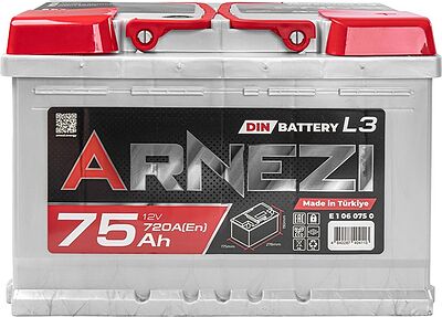 Аккумулятор Arnezi DIN SMF E1060750 75 А/ч 720 А (EN), обратная полярность, 278×175×190 мм, L3