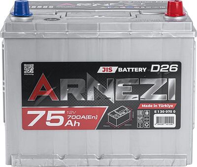 Arnezi JIS SMF E1300750 75 А/ч 700 А (EN), обратная полярность, 260×170×225 мм, D26
