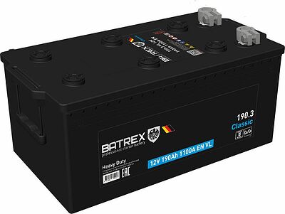 Batrex Classic 6СТ-190.3 VL 190 А/ч 1100 А (EN), обратная полярность (513x225x218)