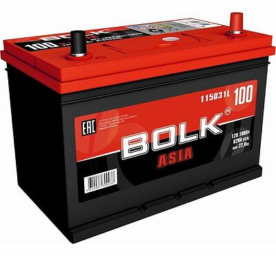 Bolk ASIA BA 100-3-R 100 А/ч 820 А (EN), обратная полярность, 306×175×225 мм, D31