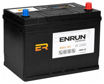 ENRUN JIS Standard ESA651 65 А/ч 600 А (EN), прямая полярность, 230×179×225 мм, D23