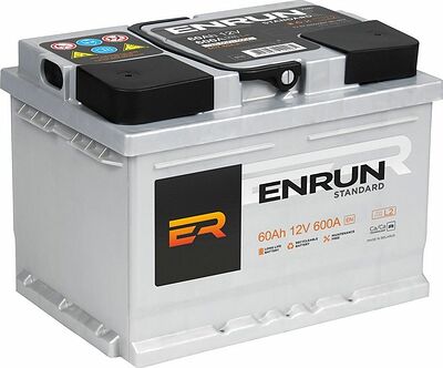 ENRUN Standard ES600 60 А/ч 600 А (EN), обратная полярность, 242×175×190 мм, L2