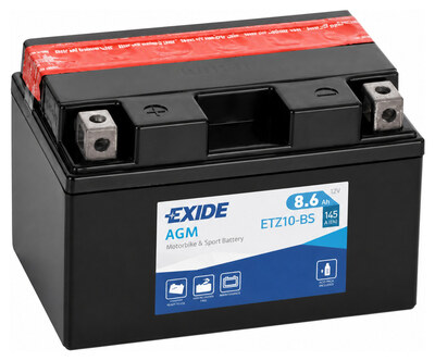 Exide Moto AGM ETZ10-BS 8.6 А/ч 145 А, прямая полярность, 150×87×93 мм