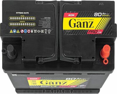 GANZ PRO-Line AGM G4080800 80 А·ч 800 А (EN), обратная полярность, 315x175x190 мм