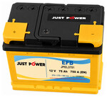 JUST POWER EFB JPEL3751 75 А·ч 750 А (EN), прямая полярность, 278x175x190 мм