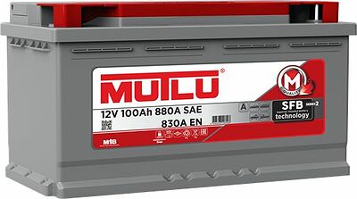 Mutlu SFB L5.100.083.A 100 А/ч 830 А (EN), обратная полярность, 353×175×190 мм