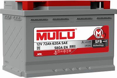 Mutlu SFB LB3.72.058.A 72 А/ч 580 А (EN), обратная полярность, 278×175×175 мм