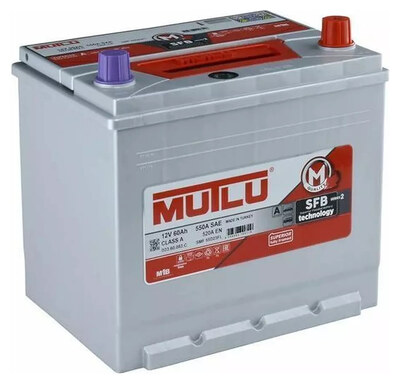 Mutlu SFB JIS D23.60.052.C 60 А·ч 520 А (EN), обратная полярность, 232×173×225 мм