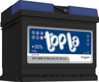 Topla Top Sealed TT54 (55401) 54 А·ч 510 А (EN), обратная полярность, 207×175×175 мм