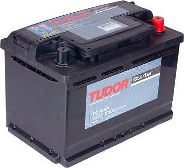 Tudor Starter 74 А/ч обратная конус стандарт (278x175x190)