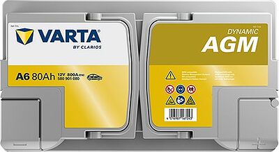 Varta Dynamic AGM A6 80 А/ч 800 А (EN), обратная полярность, 315×175×190 мм, ETN 580901080