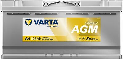 Varta Dynamic AGM A4 105 А/ч 950 А (EN), обратная полярность, 394×175×190 мм, ETN 605901095