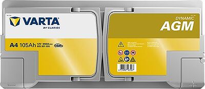 Varta Dynamic AGM A4 105 А/ч 950 А (EN), обратная полярность, 394×175×190 мм, ETN 605901095