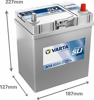 Varta Dynamic SLI A14 40 А/ч 330 А (EN), обратная полярность, 187×127×227 мм, ETN 540126033