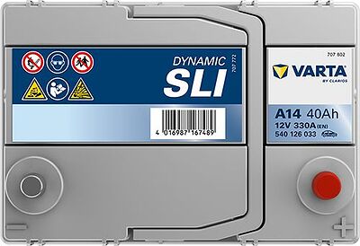 Varta Dynamic SLI A14 40 А/ч 330 А (EN), обратная полярность, 187×127×227 мм, ETN 540126033