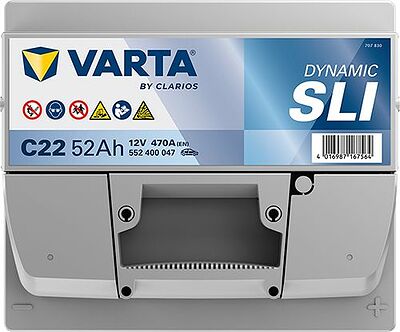 Varta Dynamic SLI C22 52 А/ч 470 А (EN), обратная полярность, 207×175×190 мм, ETN 552400047