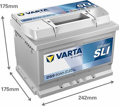 Varta Dynamic SLI D59 60 А/ч 540 А (EN), обратная полярность, 242×175×175 мм, ETN 560409054