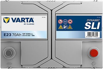 Varta Dynamic SLI E23 70 А/ч 630 А (EN), обратная полярность, 261×175×220 мм, ETN 570412063