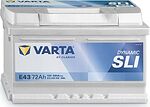 Varta Dynamic SLI E43 72 А/ч 680 А (EN), обратная полярность, 278×175×175 мм, ETN 572409068