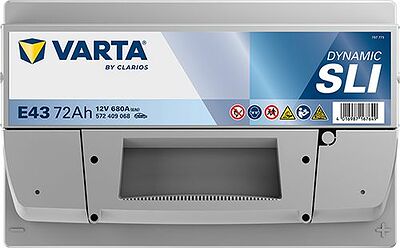 Varta Dynamic SLI E43 72 А/ч 680 А (EN), обратная полярность, 278×175×175 мм, ETN 572409068
