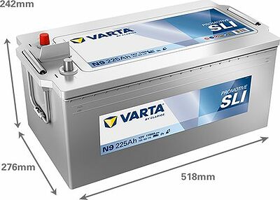 Varta ProMotive SLI N9 225 А/ч 1150 А (EN), обратная полярность, 518×276×242 мм, ETN 725103115