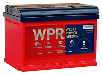 WPR Premium 560 109 310 60 А/ч 640 А (EN), прямая полярность, 242×175×175 мм