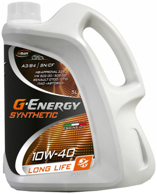 G-Energy Synthetic Long Life 10W-40 SN A3/B4 5л