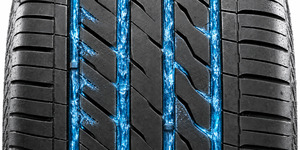Technologie Vier Längsrillen verringern das Risiko von Aquaplaning.
