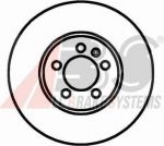 ABS 16882 Диск тормозной перед. VAG A3/Polo/Fabia/Golf IV/Bora/Octavia 1,2-2,3L 97-> (288X25mm)(Geomed D) (1J0615301)