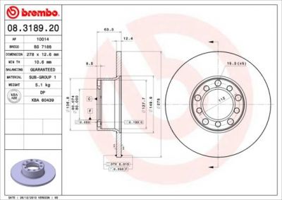 AP 10014 тормозной диск на MERCEDES-BENZ седан (W123)