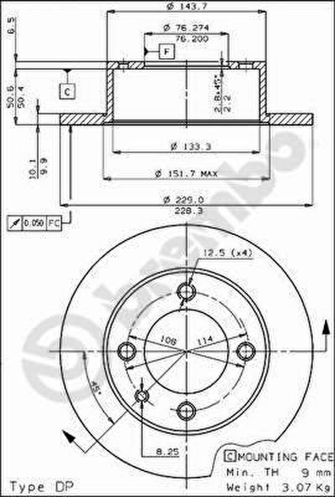 AP 14053 тормозной диск на TALBOT 180