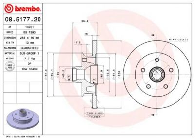 AP 14251 тормозной диск на VW TRANSPORTER III фургон