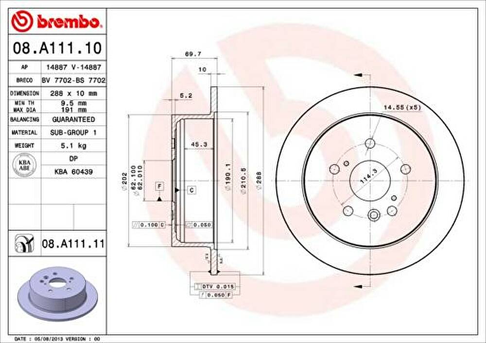 AP 14887 V тормозной диск на LEXUS RX (MHU3_, GSU3_, MCU3_)