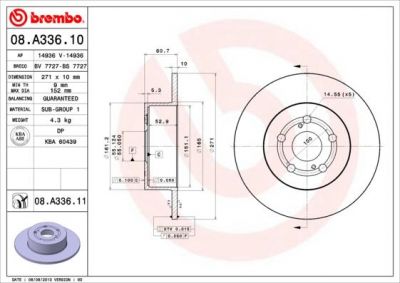 AP 14936 тормозной диск на TOYOTA AVENSIS (_T22_)