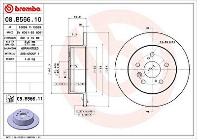 AP 15069 V тормозной диск на TOYOTA CAMRY седан (_XV4_)