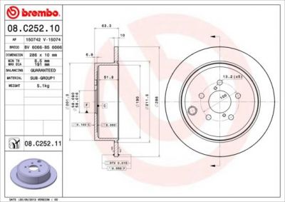AP 15074 V тормозной диск на SUBARU FORESTER (SH)