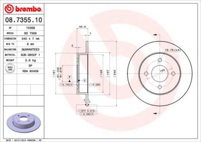 AP 15369 тормозной диск на NISSAN MICRA II (K11)