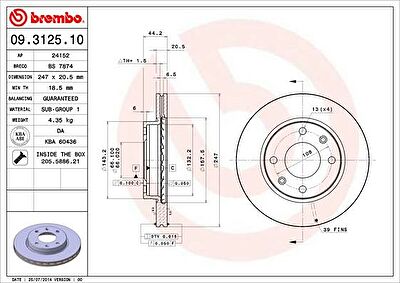 AP 24152 тормозной диск на PEUGEOT 205 II (20A/C)