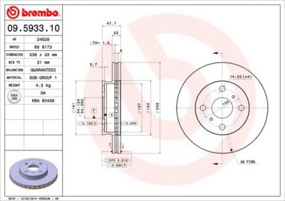 AP 24528 тормозной диск на TOYOTA CARINA II (_T17_)