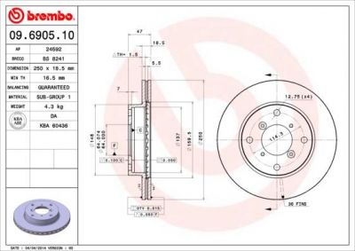 AP 24592 тормозной диск на SUZUKI SWIFT II седан (AH, AJ)