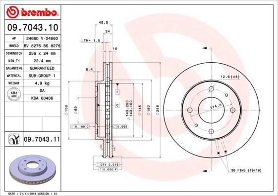 AP 24660 тормозной диск на MITSUBISHI CARISMA (DA_)