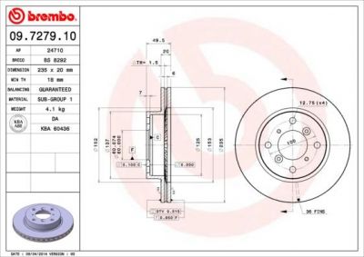 AP 24710 тормозной диск на SUZUKI BALENO (EG)
