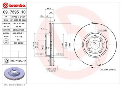 AP 24736 V тормозной диск на TOYOTA AVENSIS (_T22_)