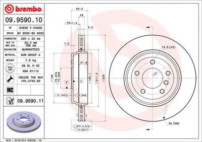 AP 24936 V тормозной диск на 3 кабрио (E46)