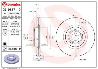 AP 24972 тормозной диск на TOYOTA AVENSIS (T25_)
