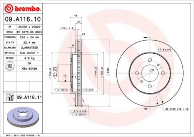 AP 25022 тормозной диск на MITSUBISHI COLT IV (CA_A)