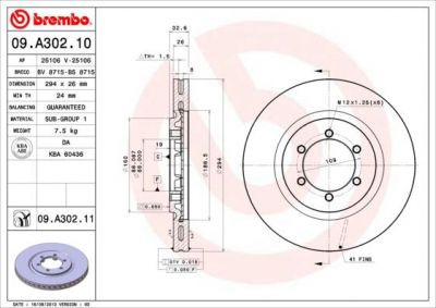 AP 25106 тормозной диск на SSANGYONG REXTON (GAB_)